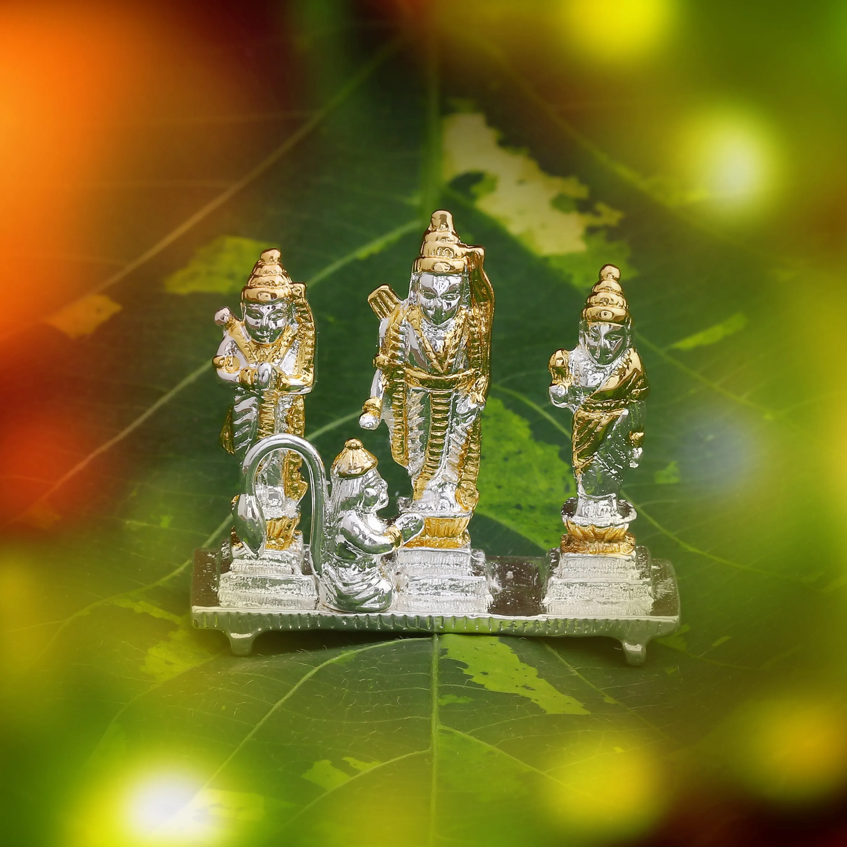 Estele Gold & Rhodium Plated Shri Ram Darbar Idols (2TN)