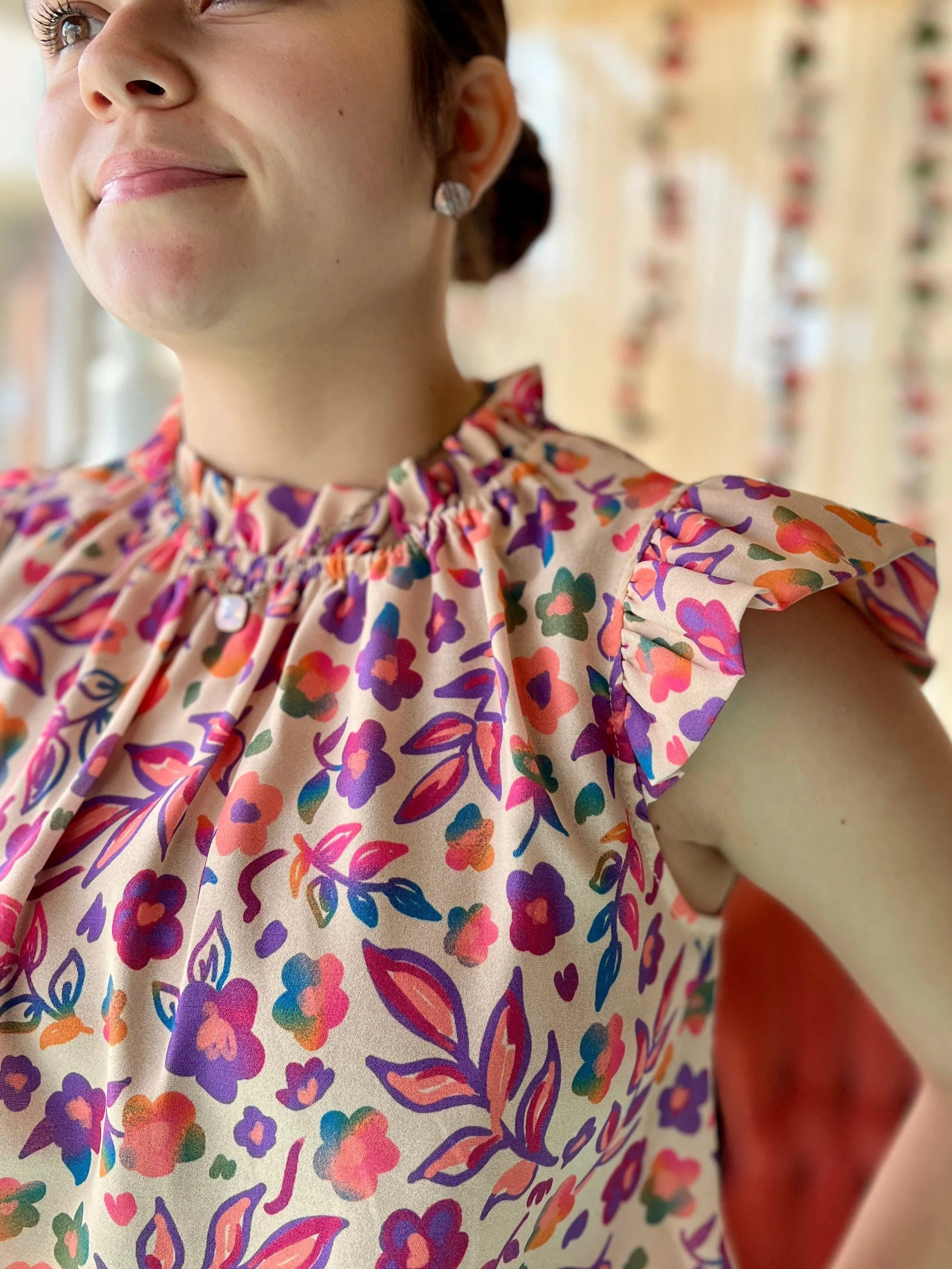 Fluttered & Floral Top