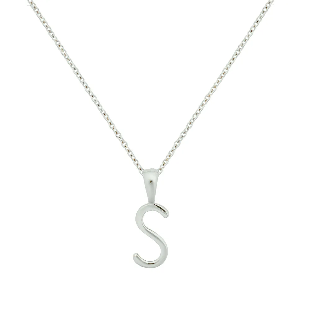 Initial Pendant Necklace - Sterling Silver