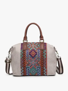 JoJo Vegan Embroidered Satchel