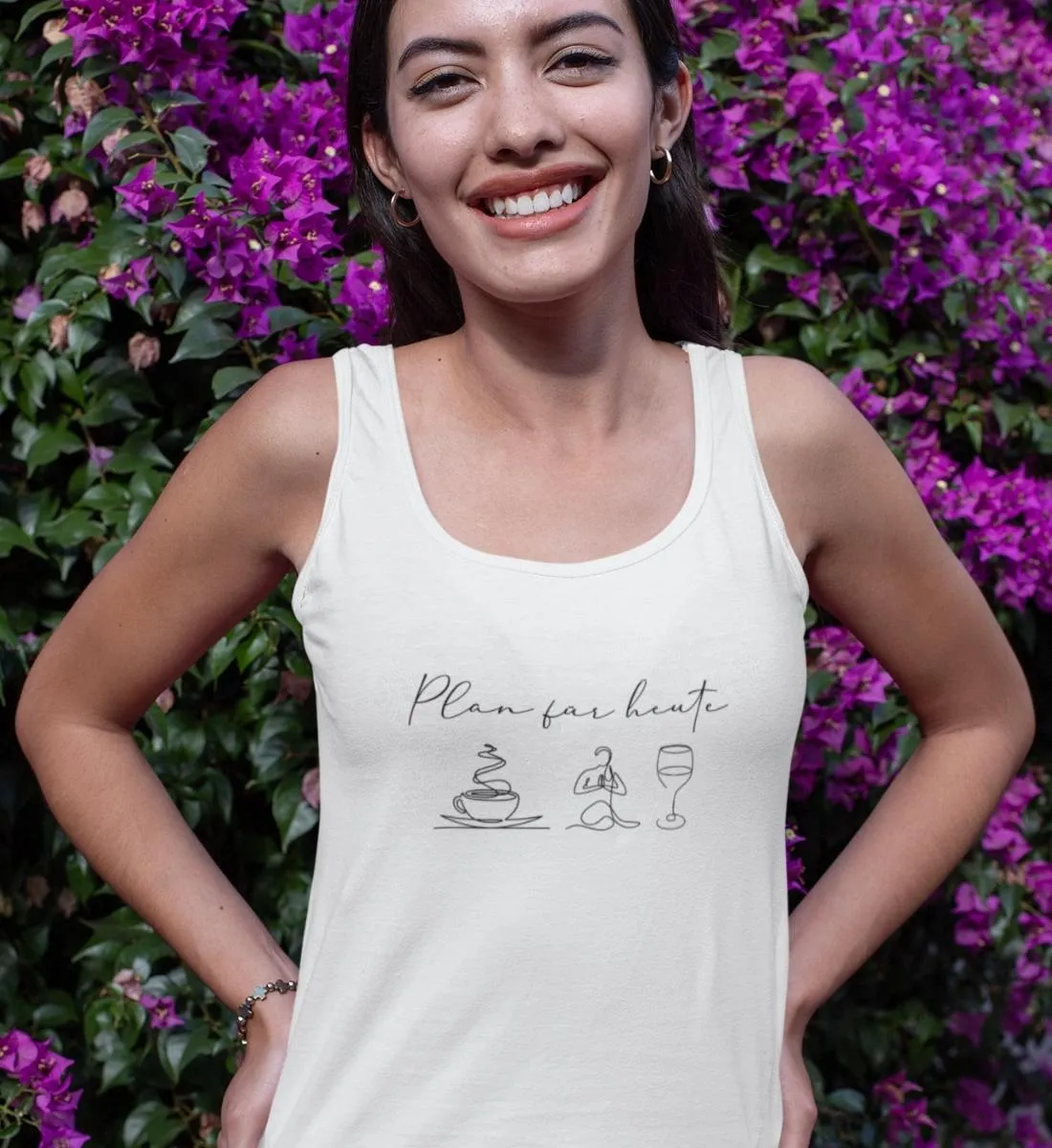 Kaffee Yoga Wein 100% Bio Tank Top