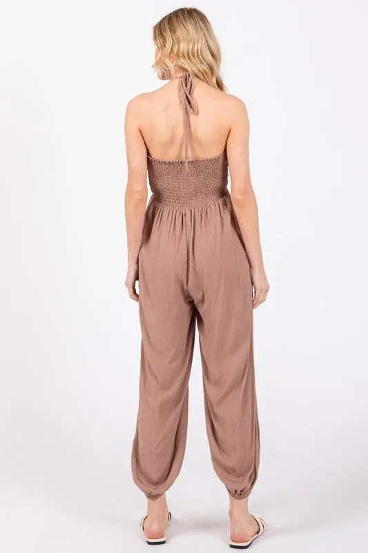 KENDALL HALTER JUMPSUIT