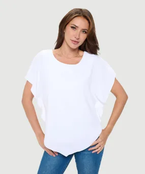 Last Tango Short Sleeve Flutter Top | White, Berry, Navy