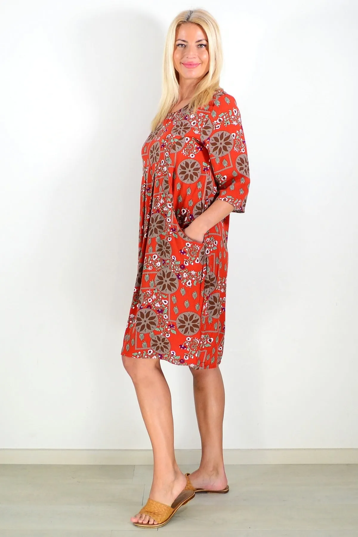 Lotus Rust Tunic Dress