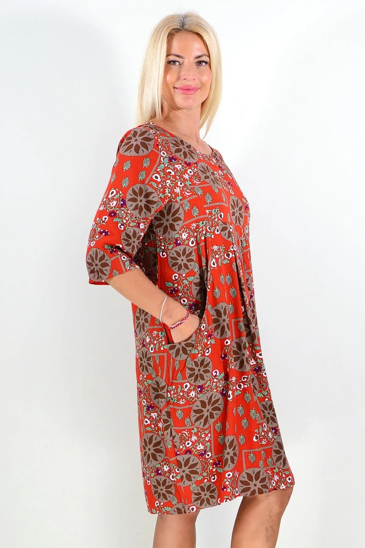 Lotus Rust Tunic Dress