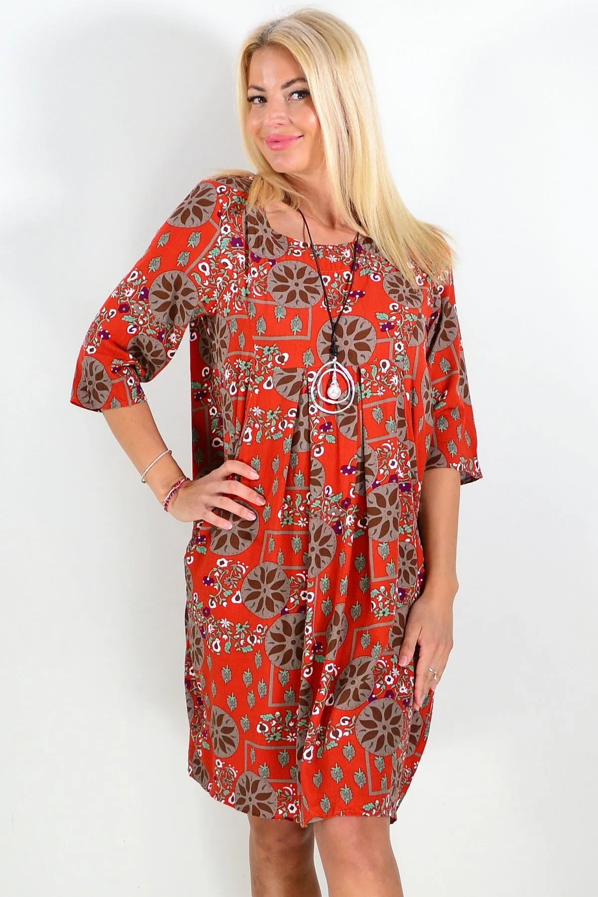 Lotus Rust Tunic Dress