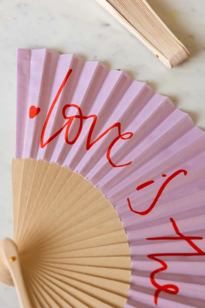 Love Is The Drug Pink & Red Fan