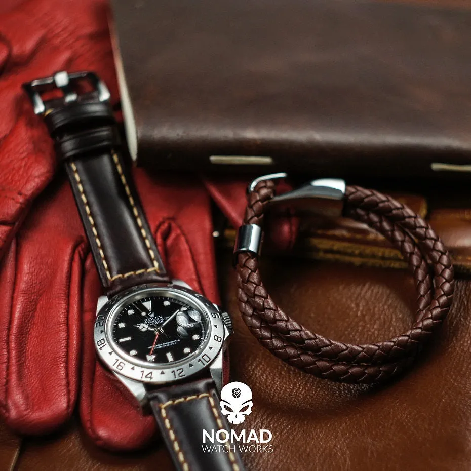 M2 Oil Waxed Leather Watch Strap in Brown