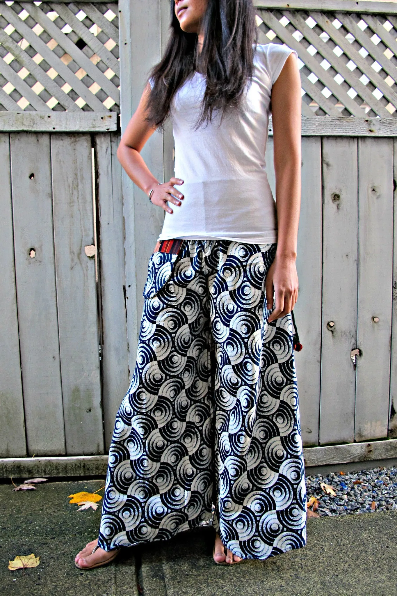 New Indigo Design Zen Print Wide Leg Pants NK4B