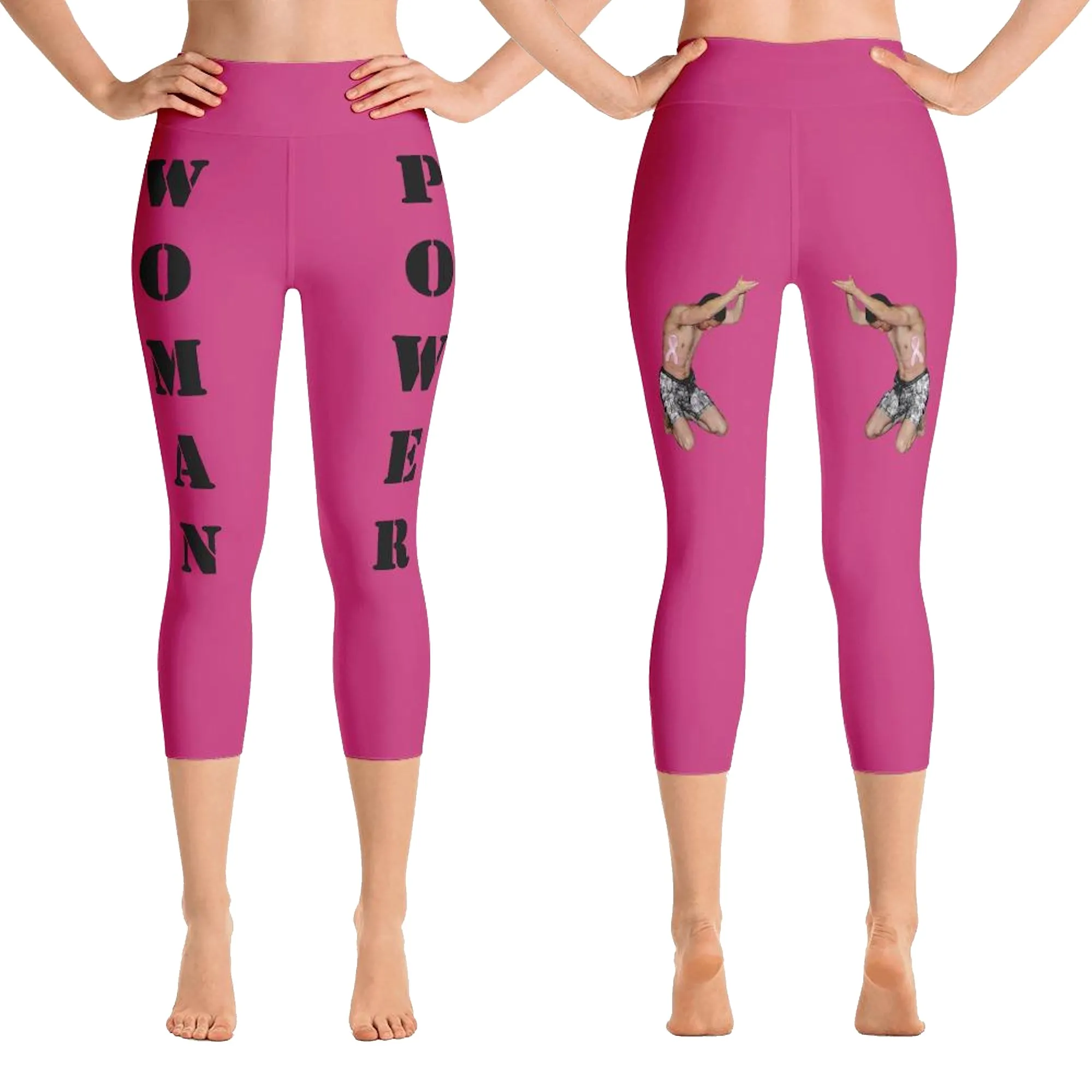 Our best viral leggings magenta woman power black letters