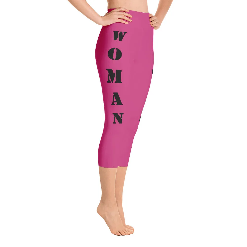 Our best viral leggings magenta woman power black letters