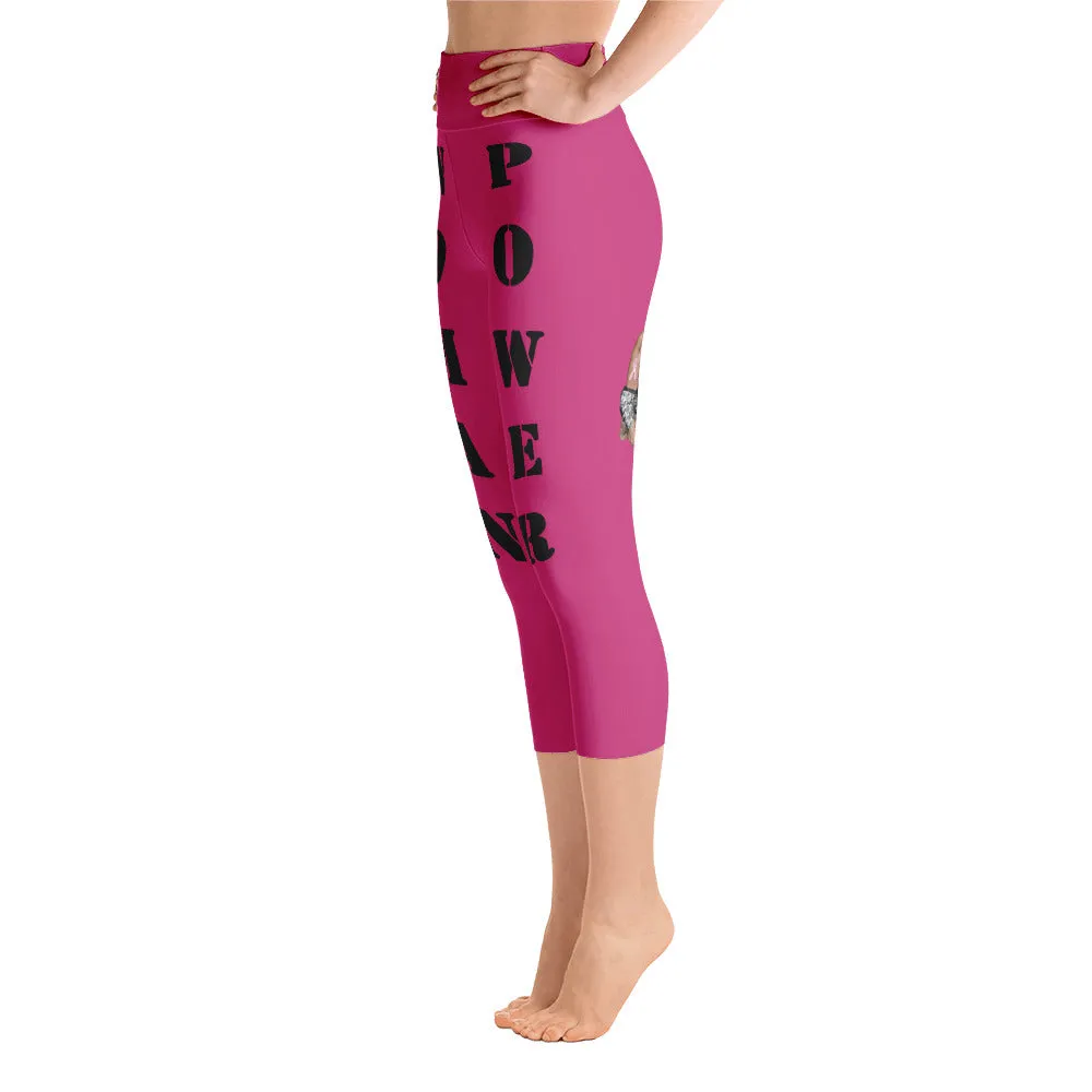 Our best viral leggings magenta woman power black letters