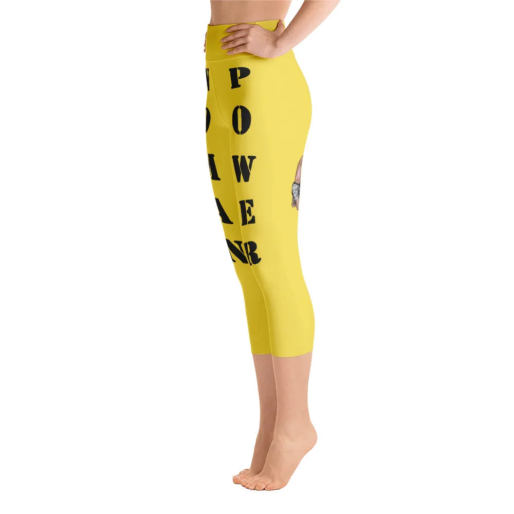 Our best viral leggings yellow woman power black letters