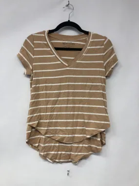 Outlet 6193 - V-Neck Boyfriend Nursing Tee - Sand Stripe - Extra Extra Small