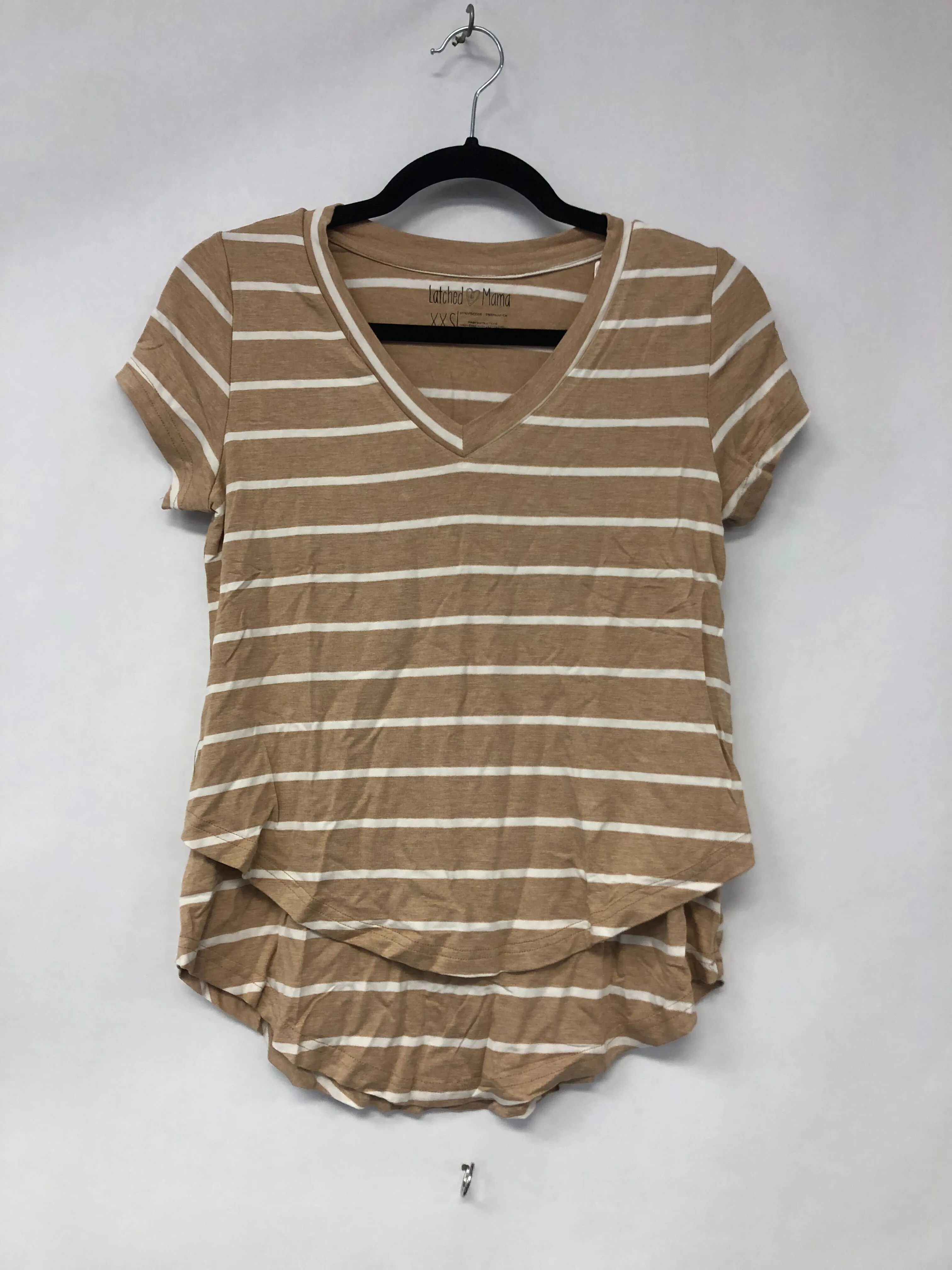 Outlet 6193 - V-Neck Boyfriend Nursing Tee - Sand Stripe - Extra Extra Small