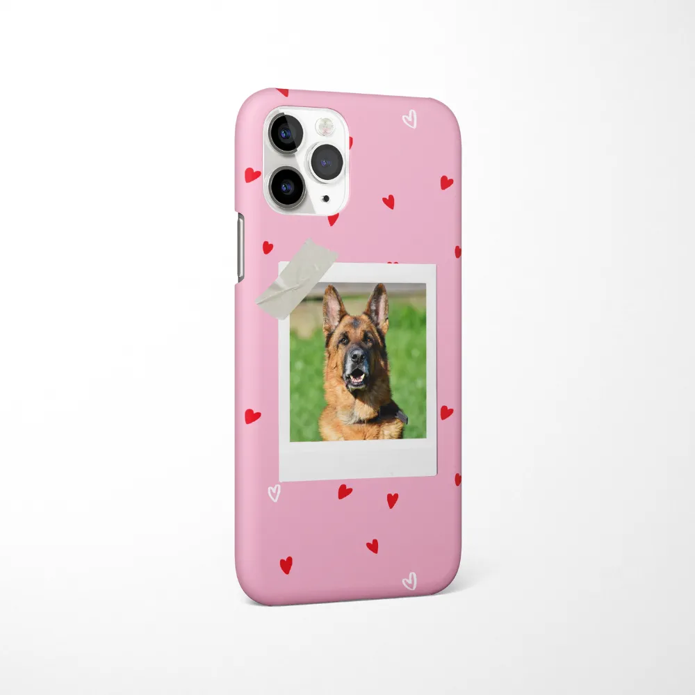 Patterned Personalised Polaroid Dog Phone Case - Upload Your Photo