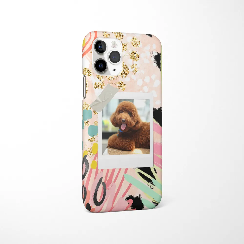 Patterned Personalised Polaroid Dog Phone Case - Upload Your Photo