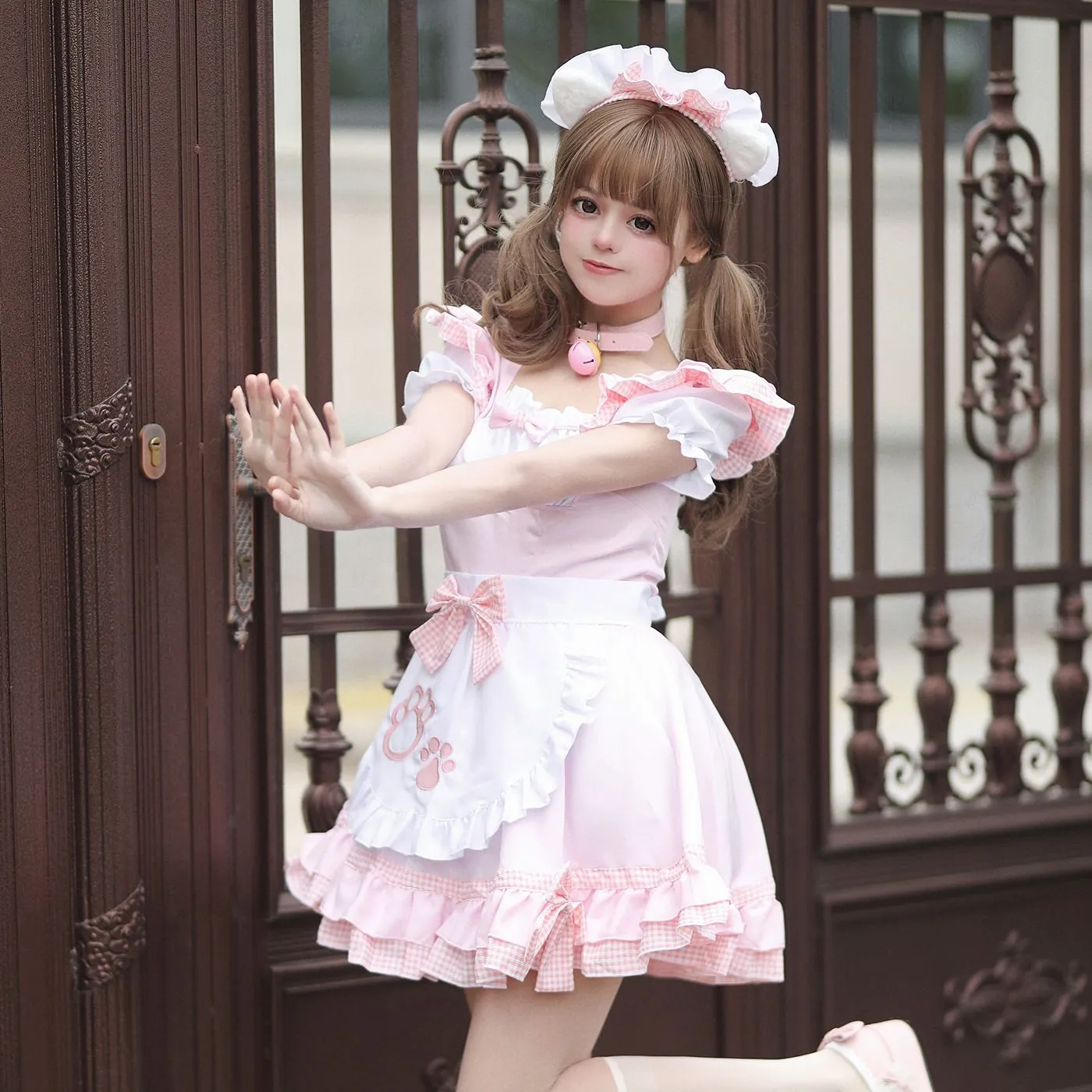 Paw Ruffle French Sissy Maid Costume Cosplay Dress