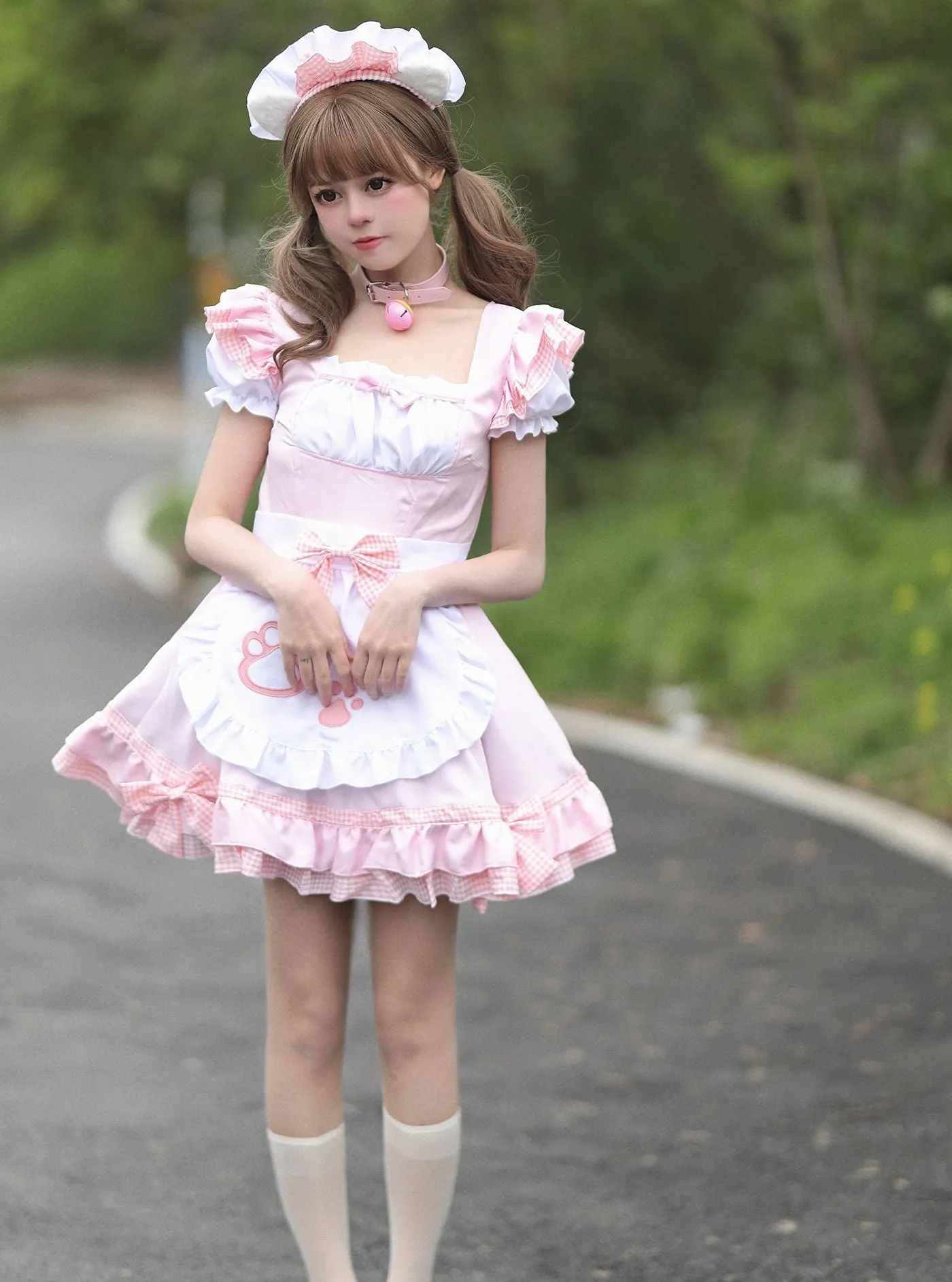 Paw Ruffle French Sissy Maid Costume Cosplay Dress