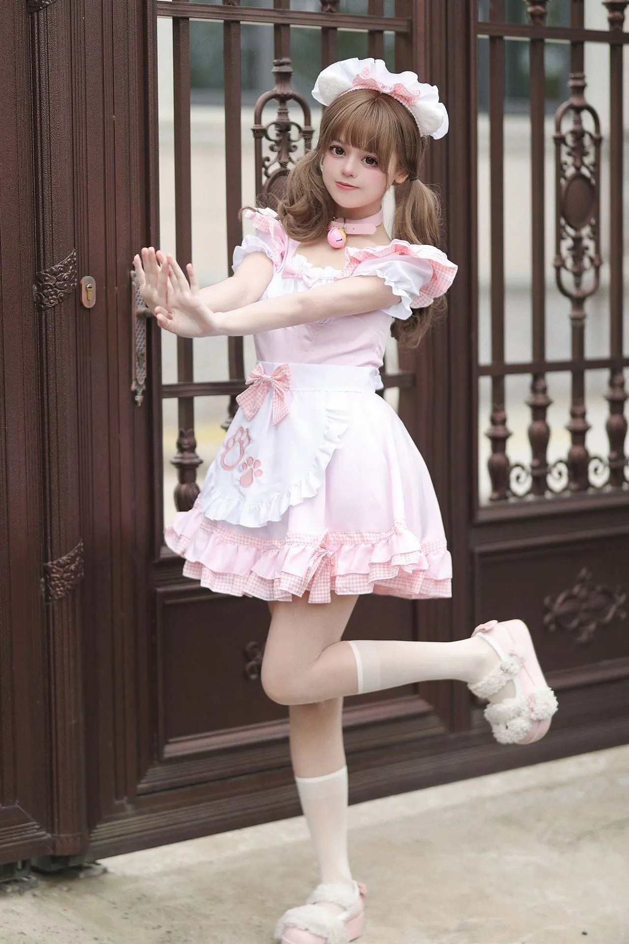 Paw Ruffle French Sissy Maid Costume Cosplay Dress