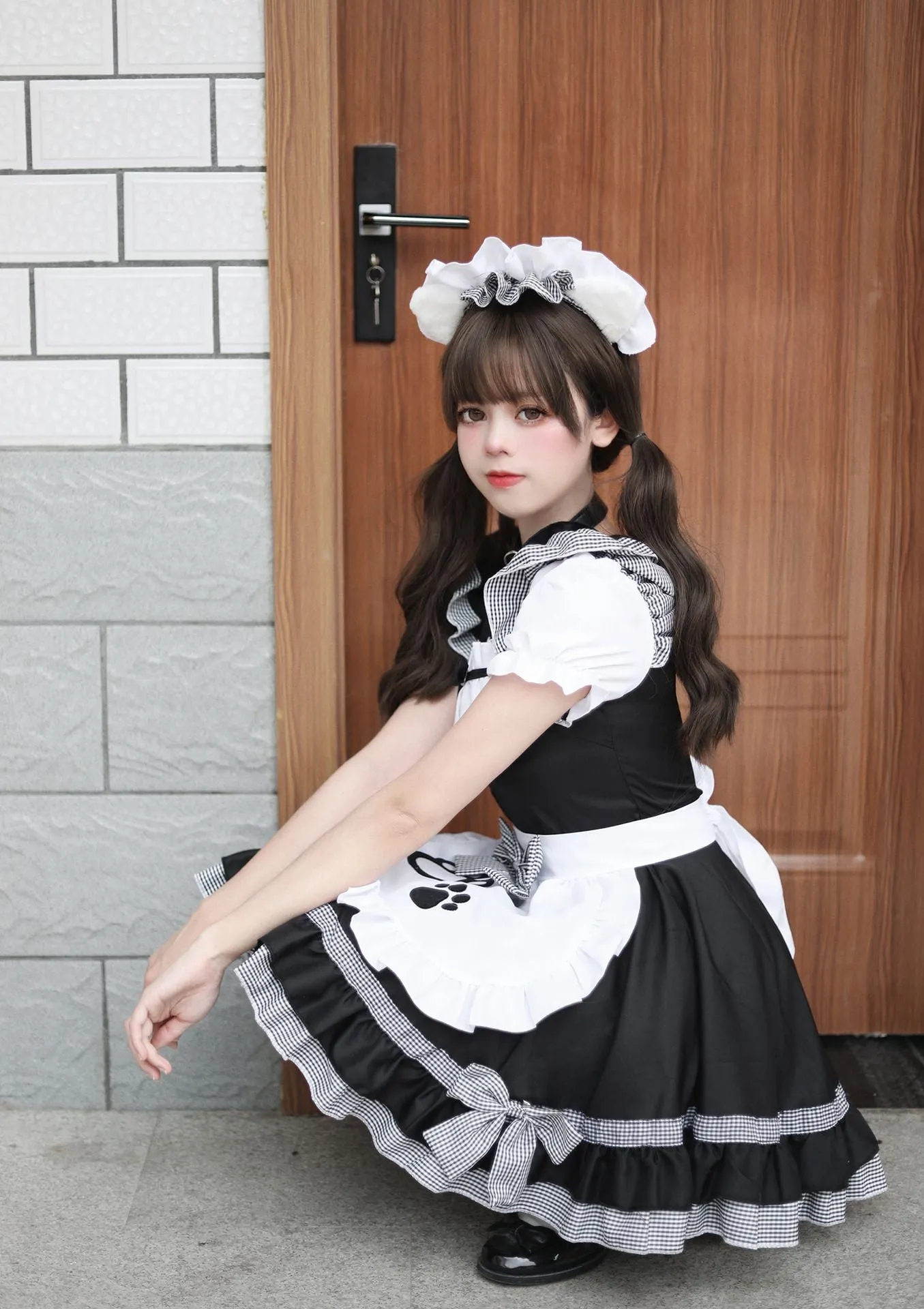 Paw Ruffle French Sissy Maid Costume Cosplay Dress