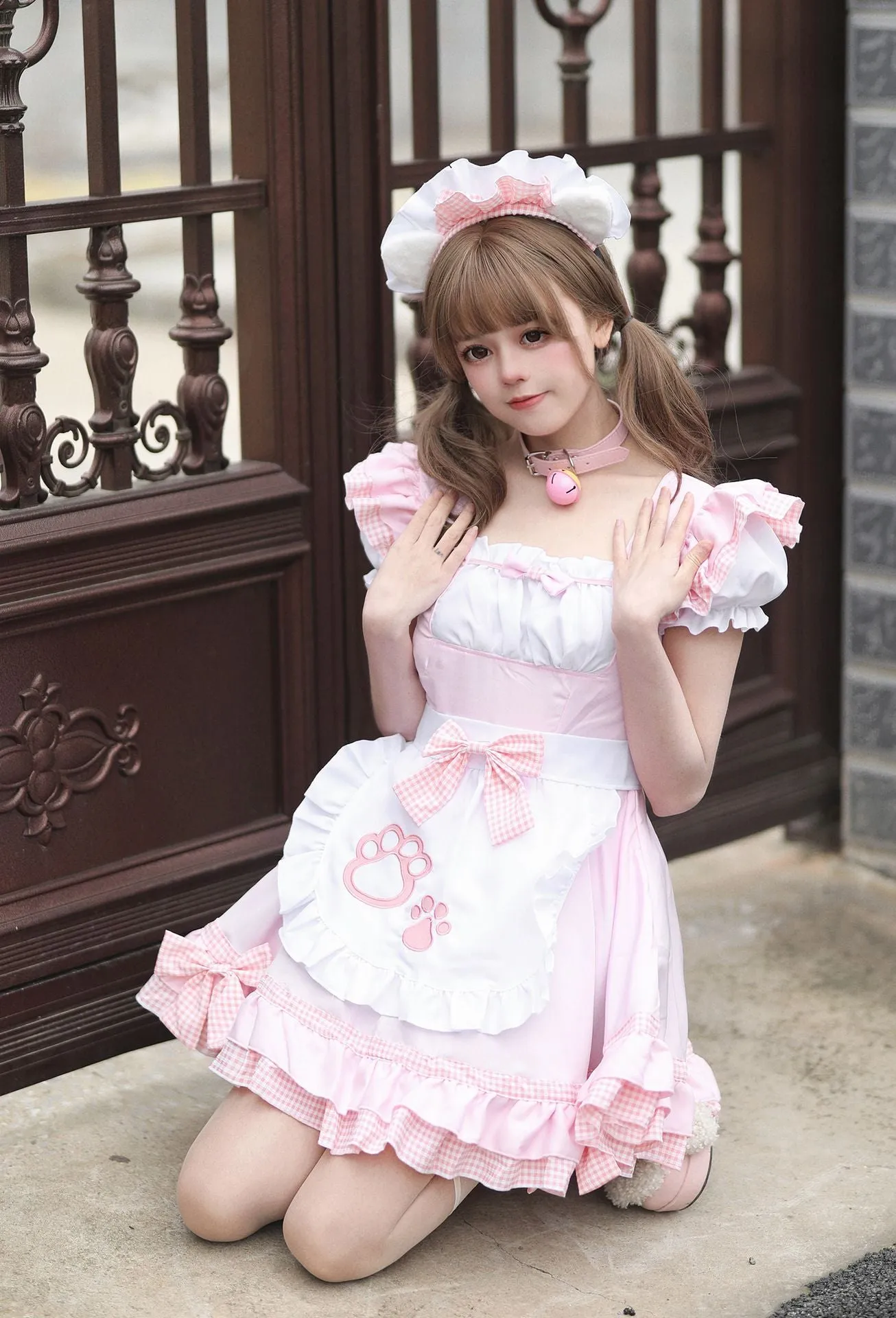 Paw Ruffle French Sissy Maid Costume Cosplay Dress