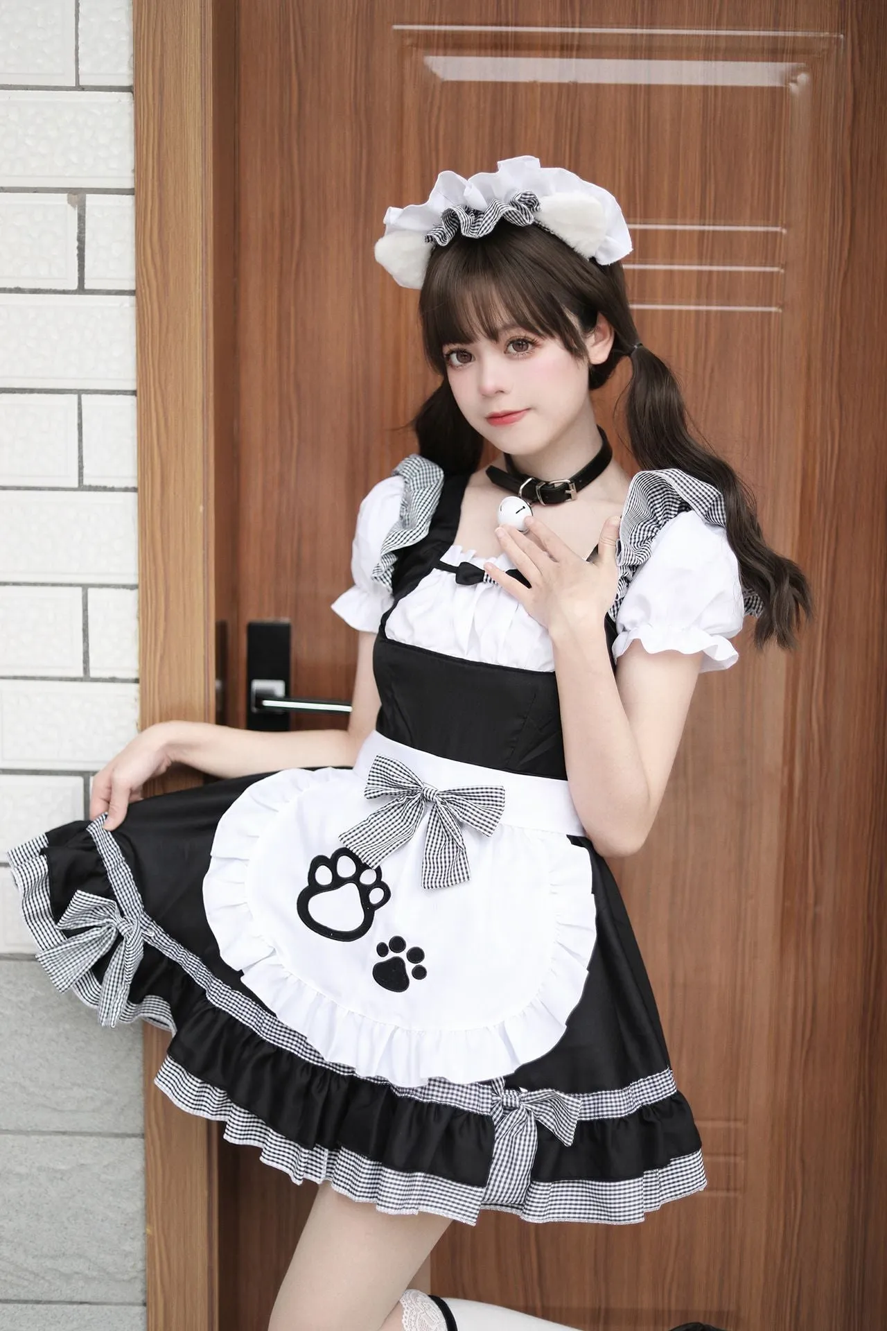 Paw Ruffle French Sissy Maid Costume Cosplay Dress