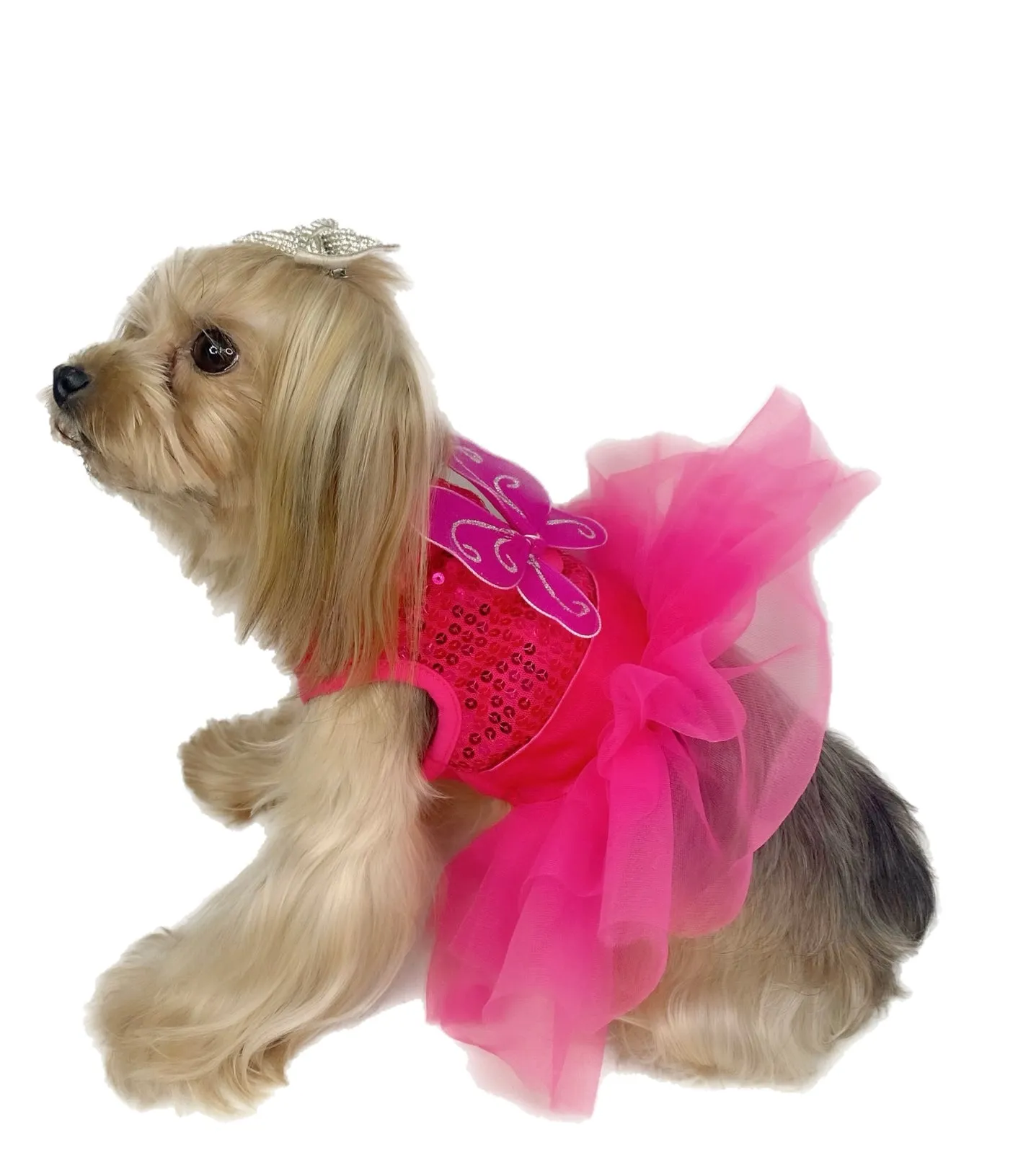 Pawpatu Fuschia Fairy Princes Dress for Pets