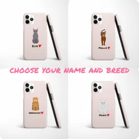 Personalised Love Heart Cat Phone Case - Choose Your Breed