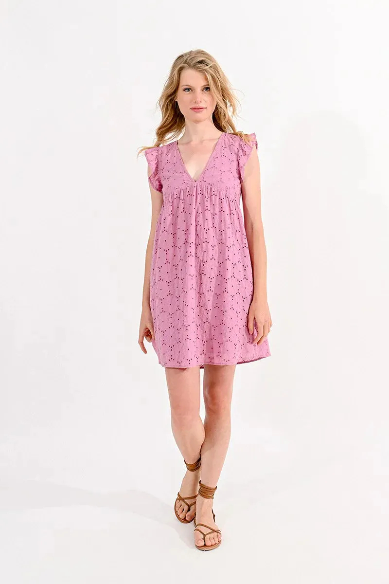 Pink Eyelet Babydoll Dress