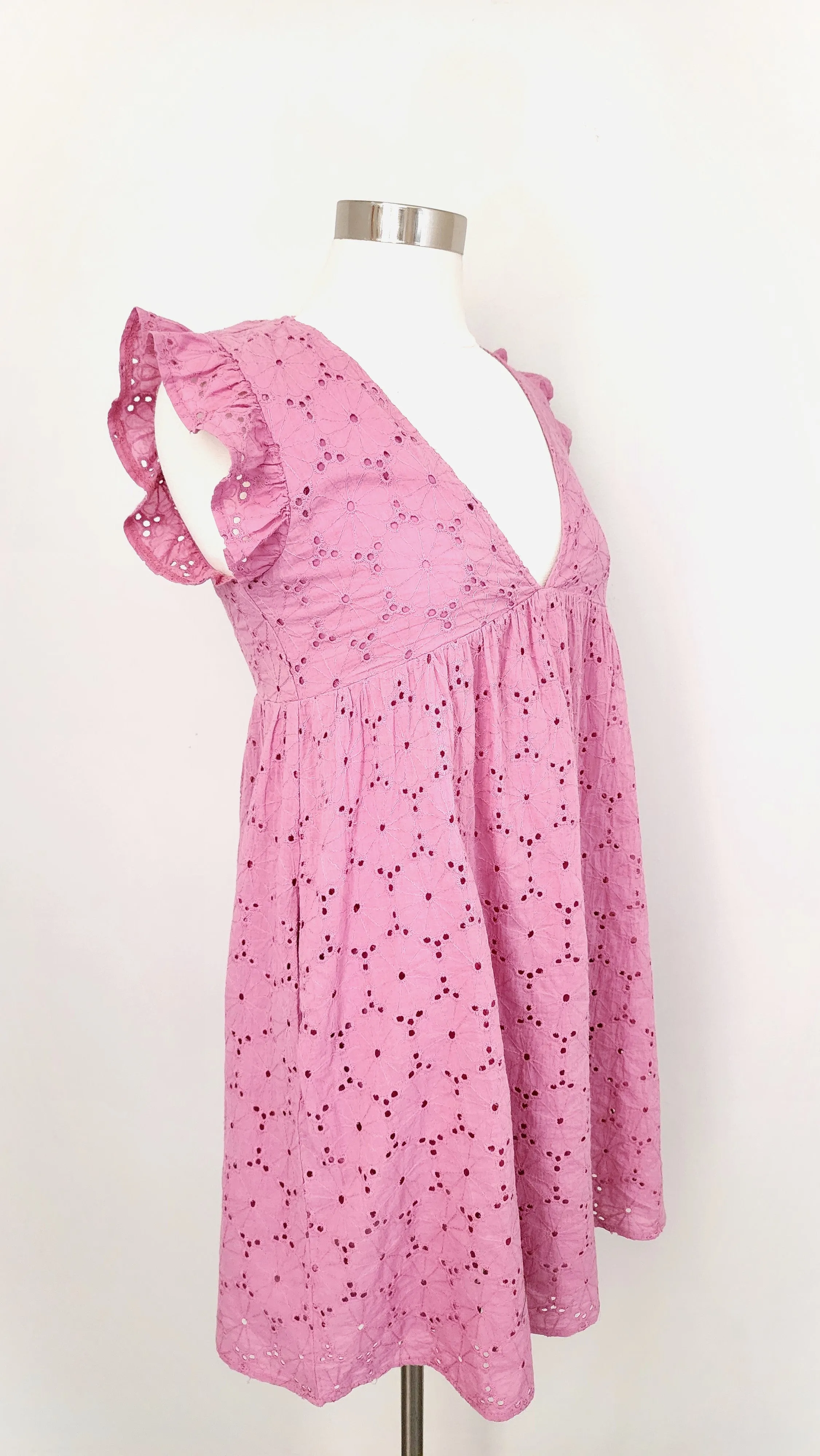 Pink Eyelet Babydoll Dress