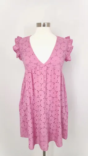 Pink Eyelet Babydoll Dress