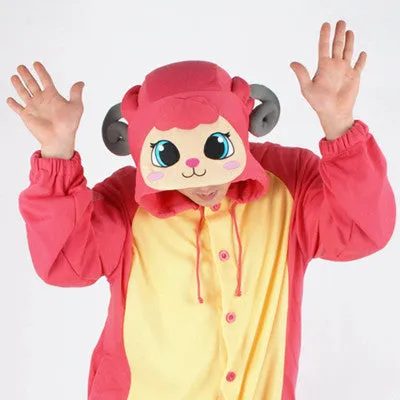 PITaPATs kids onesie animal jumpsuit costume - long sleeve pink sheep