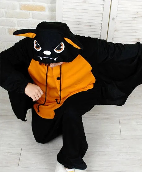 PITaPATs onesie animal jumpsuit costume - long sleeve orange bat