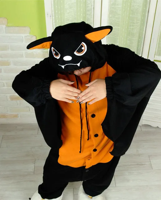 PITaPATs onesie animal jumpsuit costume - long sleeve orange bat