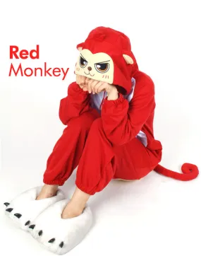 PITaPATs onesie animal jumpsuit costume - long sleeve red monkey