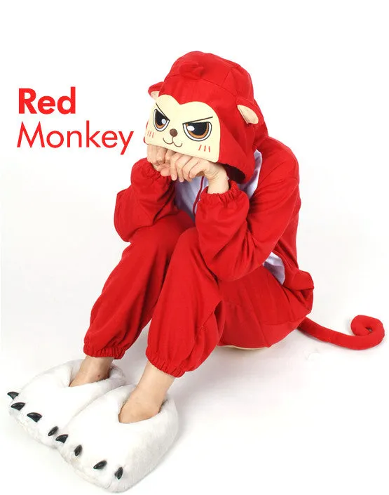 PITaPATs onesie animal jumpsuit costume - long sleeve red monkey