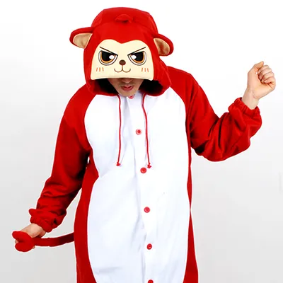 PITaPATs onesie animal jumpsuit costume - long sleeve red monkey