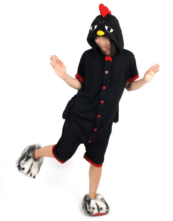 PITaPATs onesie animal jumpsuit costume - short sleeve black chicken