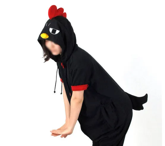 PITaPATs onesie animal jumpsuit costume - short sleeve black chicken