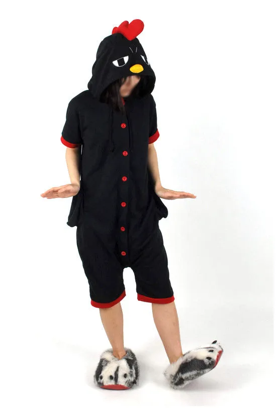 PITaPATs onesie animal jumpsuit costume - short sleeve black chicken