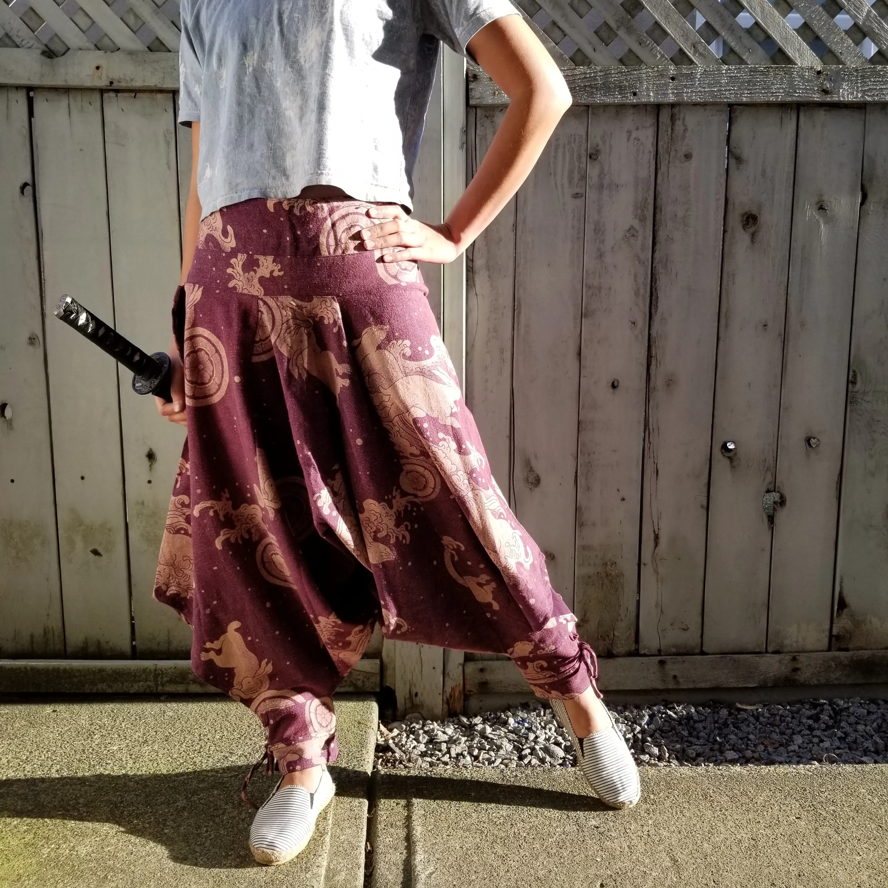 Purple Bunny Waves Tribal Warrior Pants