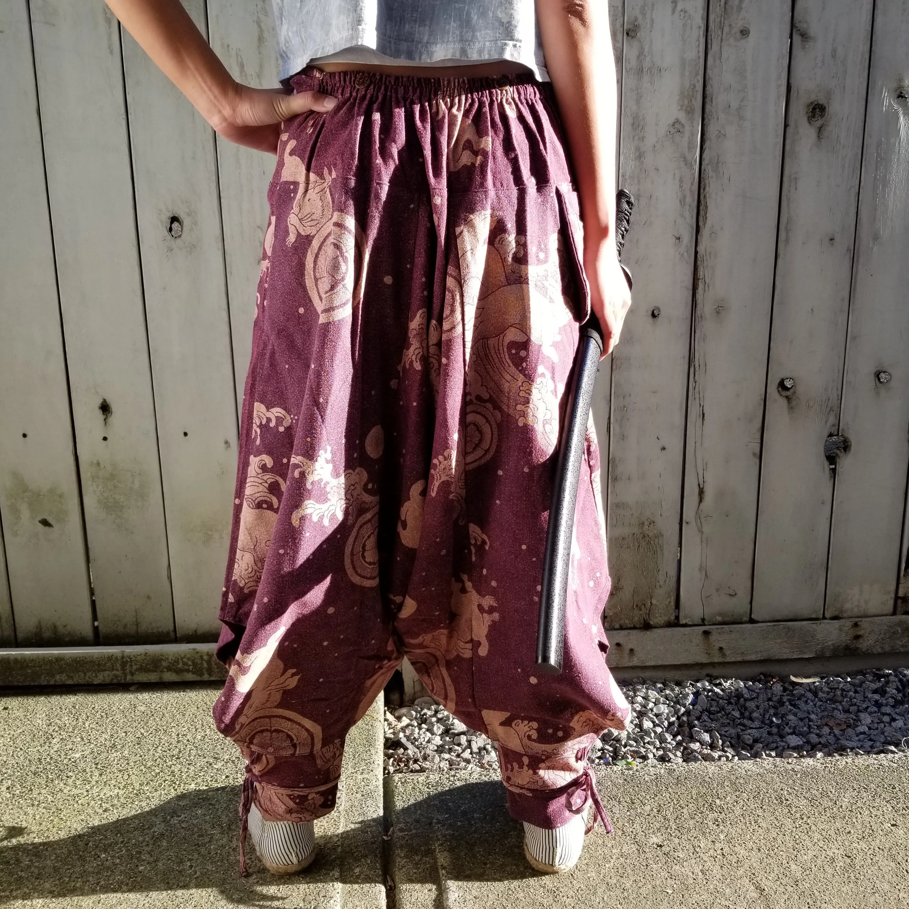 Purple Bunny Waves Tribal Warrior Pants