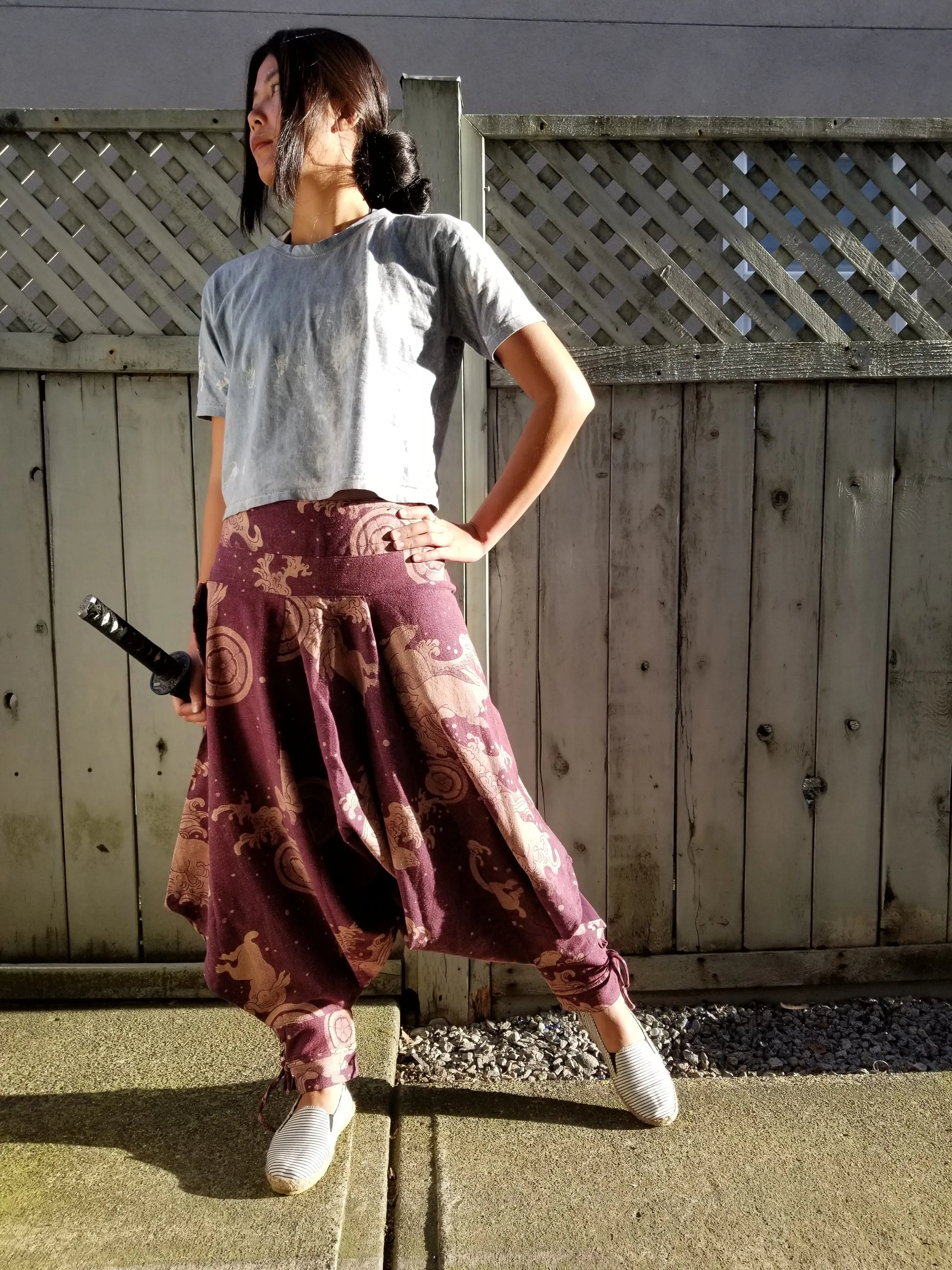 Purple Bunny Waves Tribal Warrior Pants