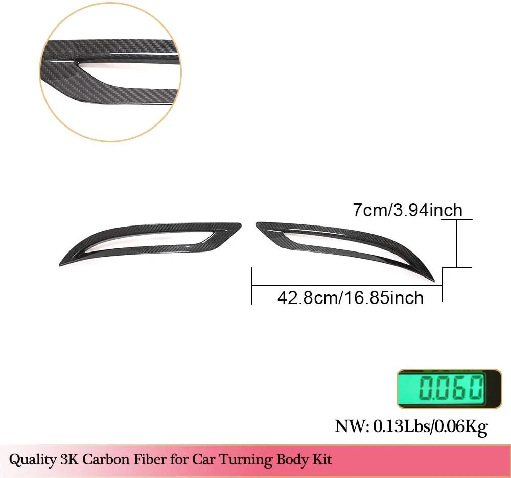 Real Carbon Fiber Rear Bumper Reflector Decorative Frame  suitable for Tesla Model 3 2017-2022