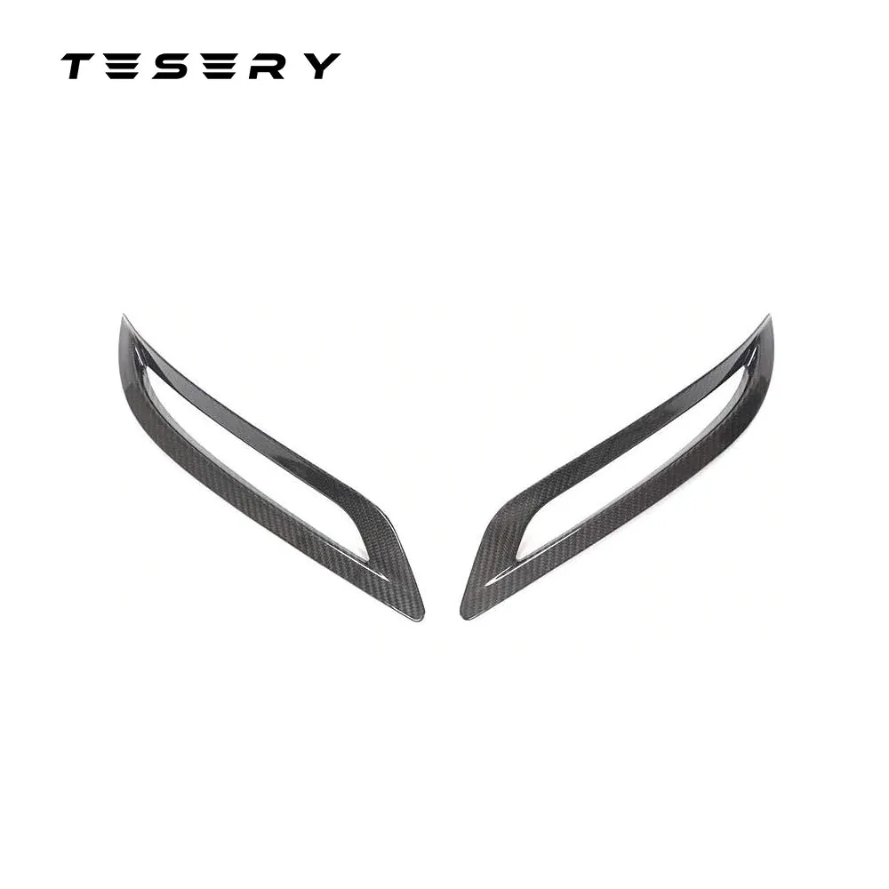 Real Carbon Fiber Rear Bumper Reflector Decorative Frame  suitable for Tesla Model 3 2017-2022