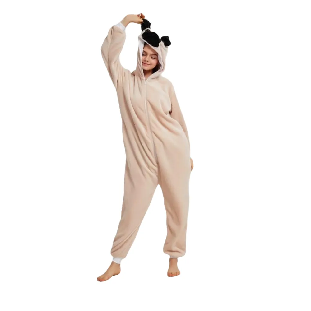 Realistic Pug Dog Adult Onesie