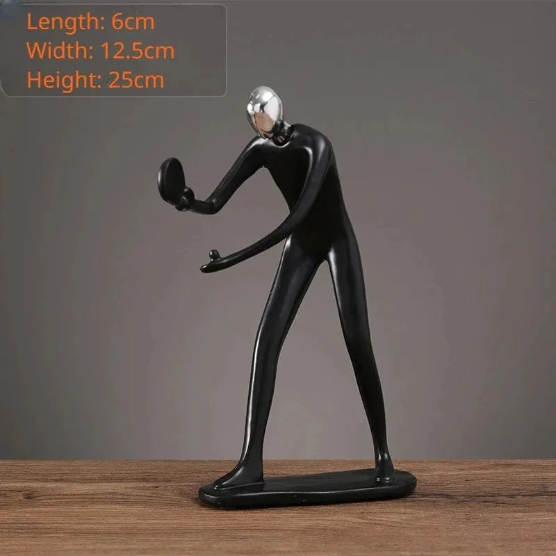 Resin Sports Abstract Figure Statue | Creative Movement Décor | Home Decoration for Living Room, Entrance, and Desk