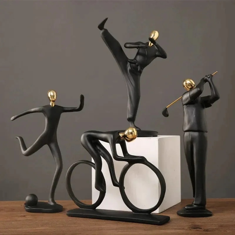 Resin Sports Abstract Figure Statue | Creative Movement Décor | Home Decoration for Living Room, Entrance, and Desk