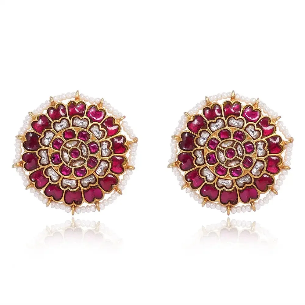 ROYAL KUNDAN SILVER STUDS